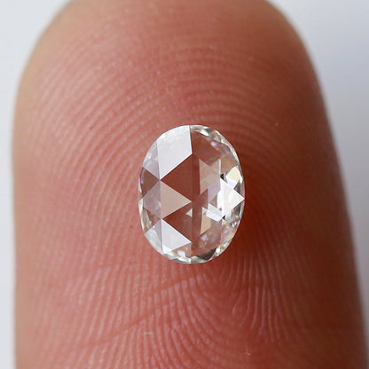 0.48 Ct FG VS Oval Rose Cut Loose Diamond, Natural Earth Mined Diamond 6.20 mm for Dainty Ring or Fine Jewelry