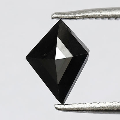 0.70 CT 8 MM Kite Shape Black Diamond in jet black color black diamond ring