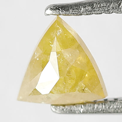0.66 CT Natural Triangle Translucent Loose Diamond, 5.5 x 5.5 MM Ethical Earth Mined Yellow Rustic Diamond