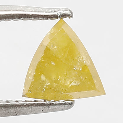 0.66 CT Natural Triangle Translucent Loose Diamond, 5.5 x 5.5 MM Ethical Earth Mined Yellow Rustic Diamond