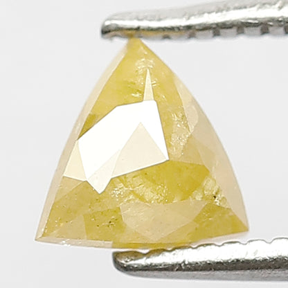 0.66 CT Natural Triangle Translucent Loose Diamond, 5.5 x 5.5 MM Ethical Earth Mined Yellow Rustic Diamond