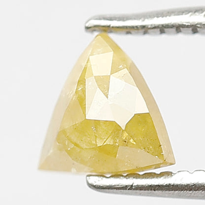 0.66 CT Natural Triangle Translucent Loose Diamond, 5.5 x 5.5 MM Ethical Earth Mined Yellow Rustic Diamond