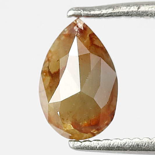 0.77 Ct Pear Shape Loose Diamond | Natural Greenish Red Earth Mined Rustic Diamond For Anniversary Ring