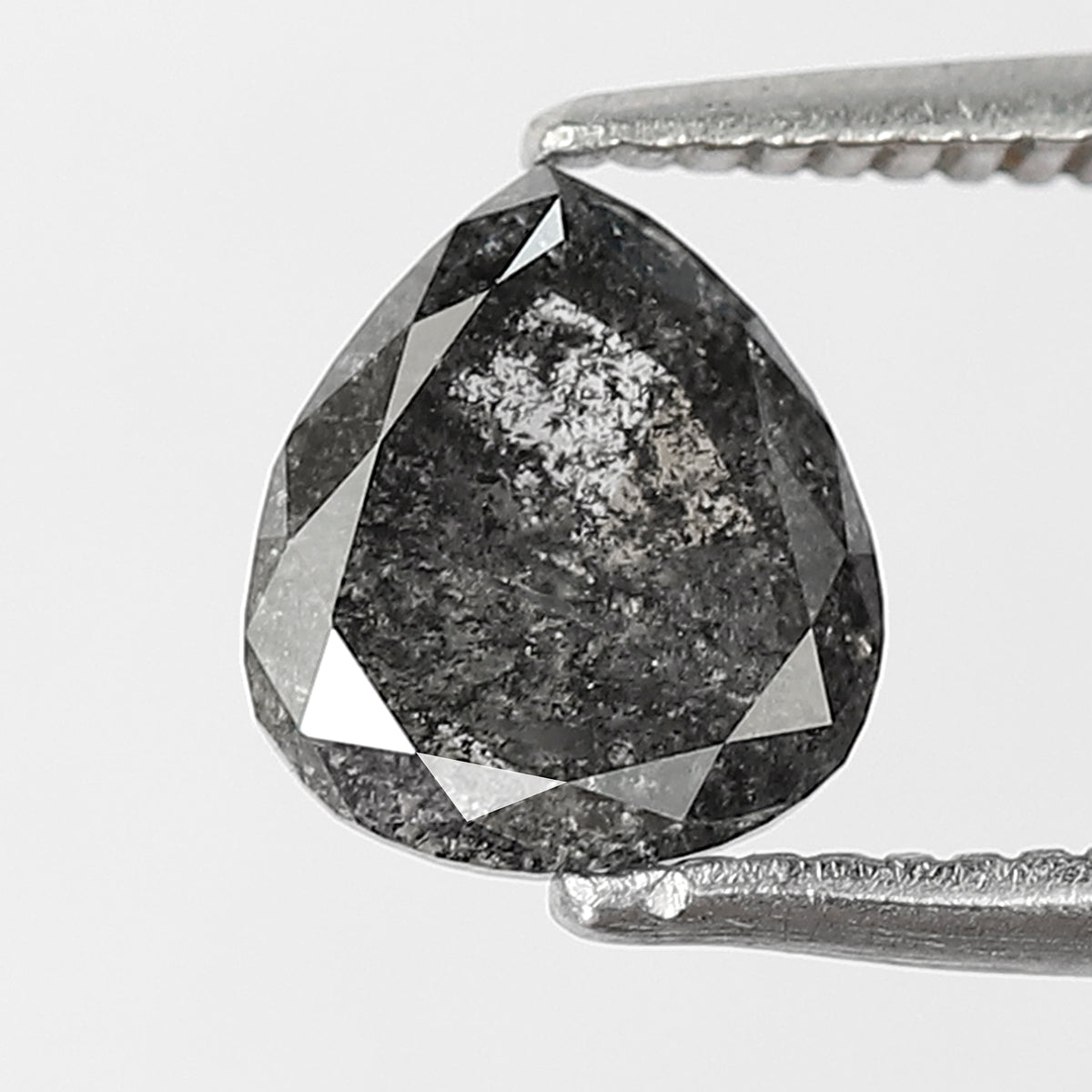 1.07 CT Pear Shape Salt and Pepper Diamond 6.80 MM Natural Grey Black color Loose Diamond