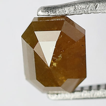 Natural Emerald cut 1.10 CT Rustic Diamond, 6.2 mm Greenish Yellow Loose Conflict Free Diamond