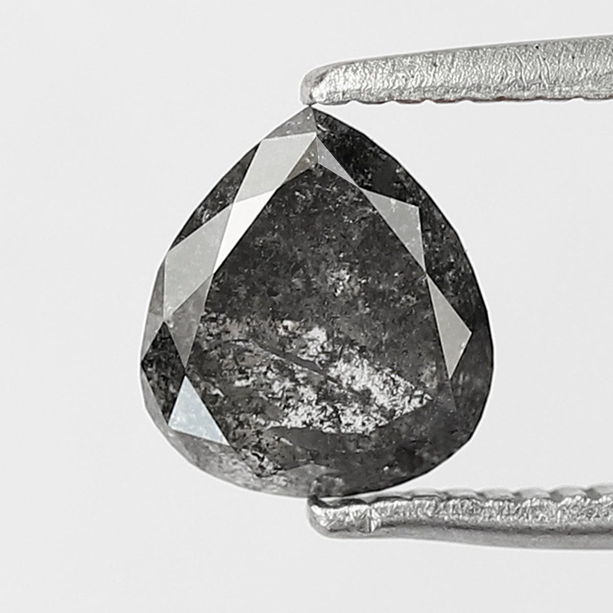 1.07 CT Pear Shape Salt and Pepper Diamond 6.80 MM Natural Grey Black color Loose Diamond