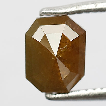 Natural Emerald cut 1.10 CT Rustic Diamond, 6.2 mm Greenish Yellow Loose Conflict Free Diamond