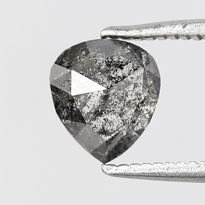 1.07 CT Pear Shape Salt and Pepper Diamond 6.80 MM Natural Grey Black color Loose Diamond