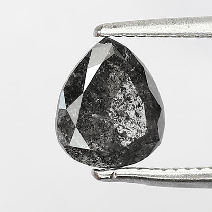 1.07 CT Pear Shape Salt and Pepper Diamond 6.80 MM Natural Grey Black color Loose Diamond