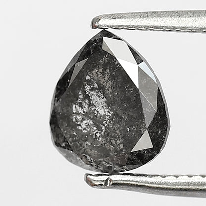 1.07 CT Pear Shape Salt and Pepper Diamond 6.80 MM Natural Grey Black color Loose Diamond