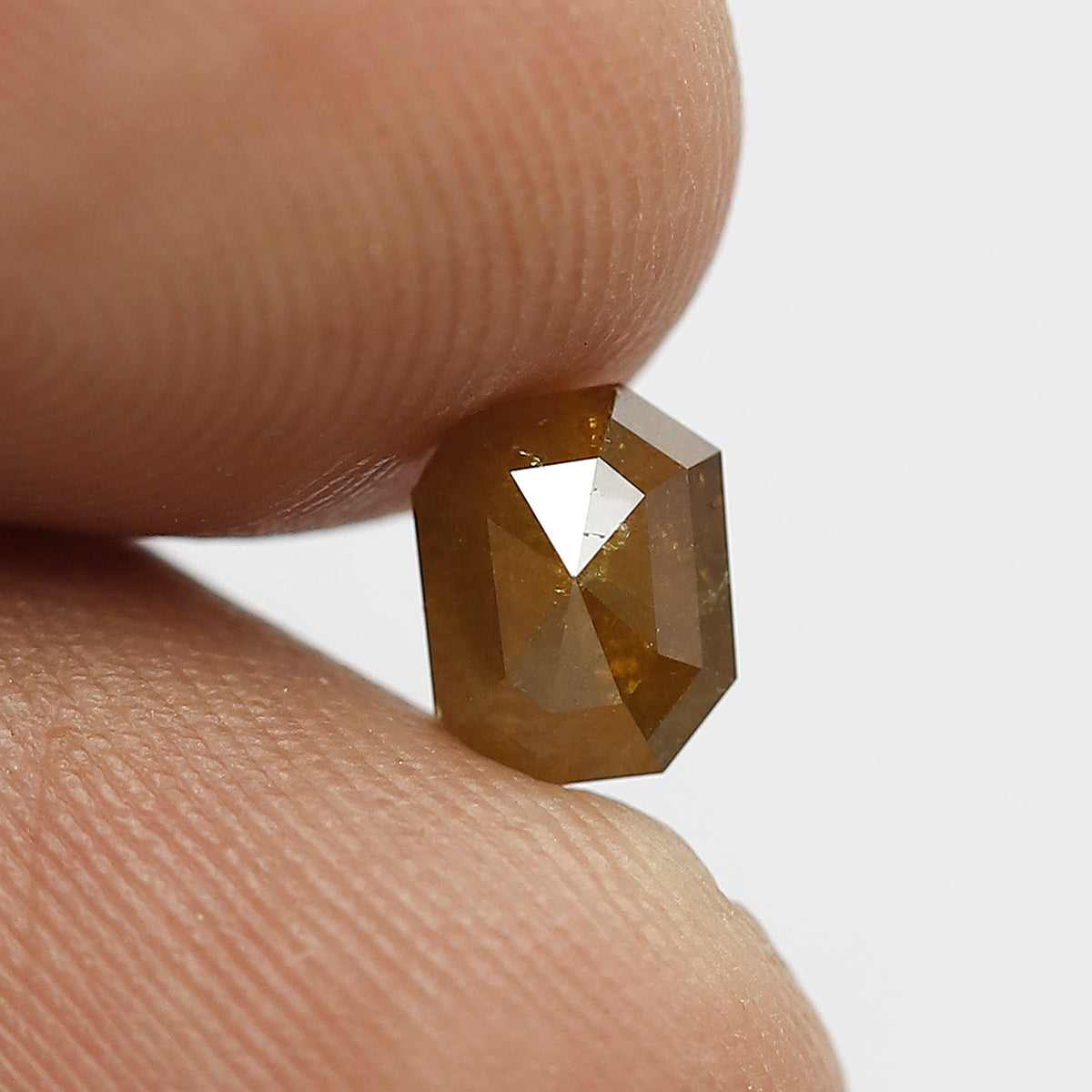 Natural Emerald cut 1.10 CT Rustic Diamond, 6.2 mm Greenish Yellow Loose Conflict Free Diamond