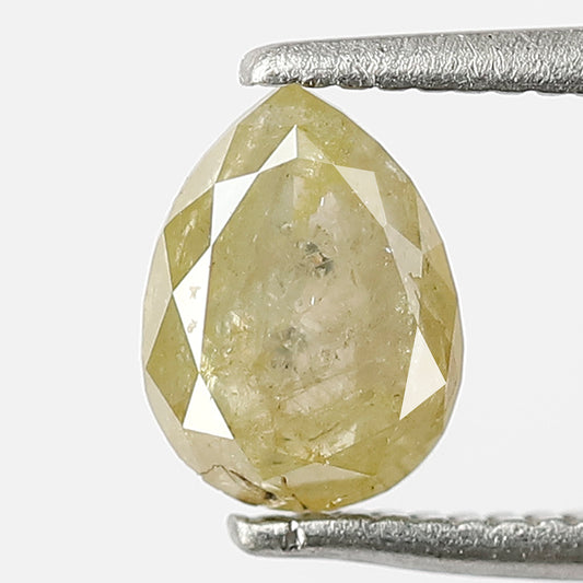 Natural 0.81 Ct Yellowish Pear Diamond | Rustic Conflict Free Earth Mined Loose Stone for Women Ring