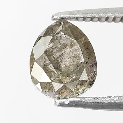 1.19 CT Pear shape Natural loose Grey Brownish color 6.90 MM salt and pepper Diamond