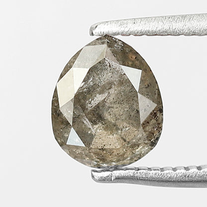 1.19 CT Pear shape Natural loose Grey Brownish color 6.90 MM salt and pepper Diamond