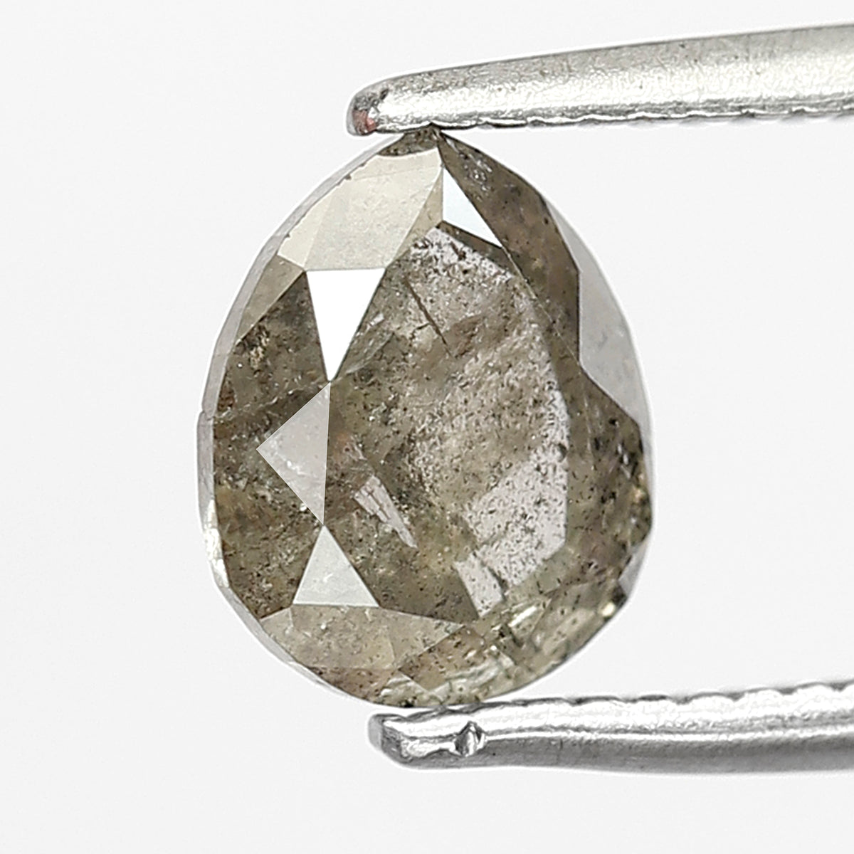 1.19 CT Pear shape Natural loose Grey Brownish color 6.90 MM salt and pepper Diamond
