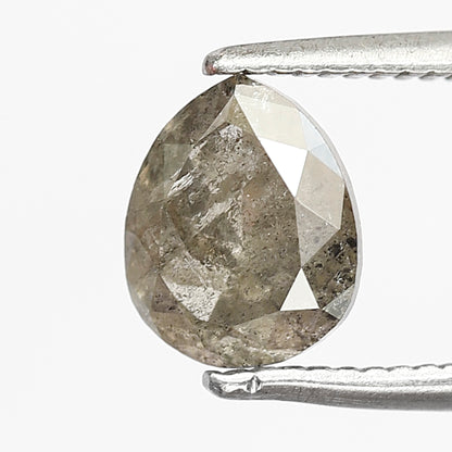 1.19 CT Pear shape Natural loose Grey Brownish color 6.90 MM salt and pepper Diamond