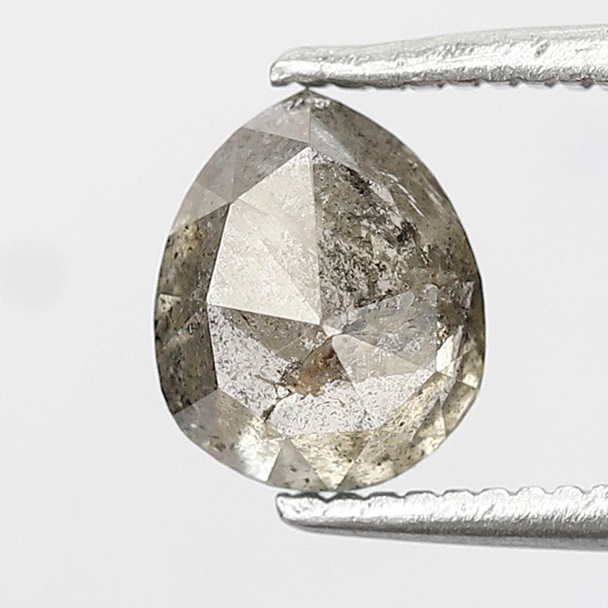 1.19 CT Pear shape Natural loose Grey Brownish color 6.90 MM salt and pepper Diamond