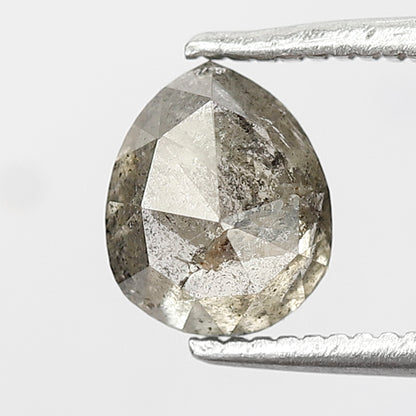 1.19 CT Pear shape Natural loose Grey Brownish color 6.90 MM salt and pepper Diamond