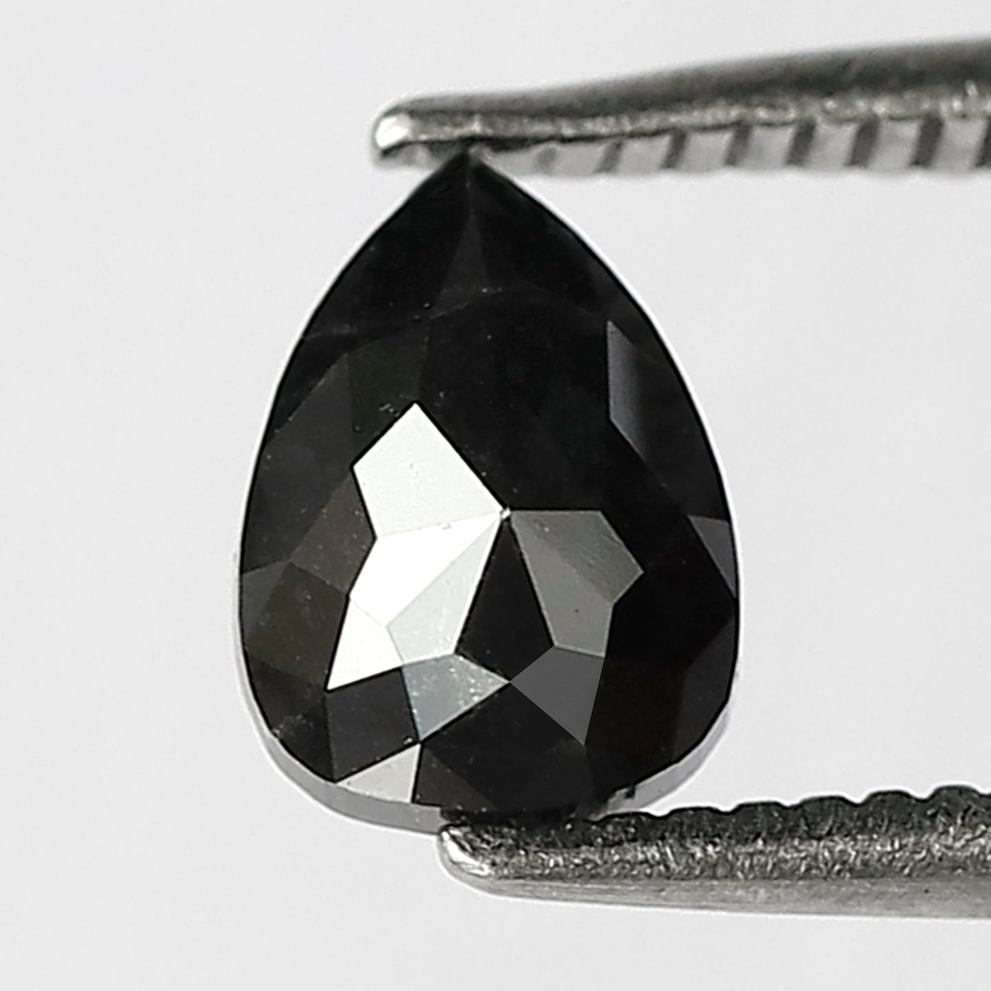 0.86 CT 6.8 MM Natural Black Rose Cut Pear Shape Natural Loose Diamond suitable for Engagement Rings, Promise Rings, and Pendants.