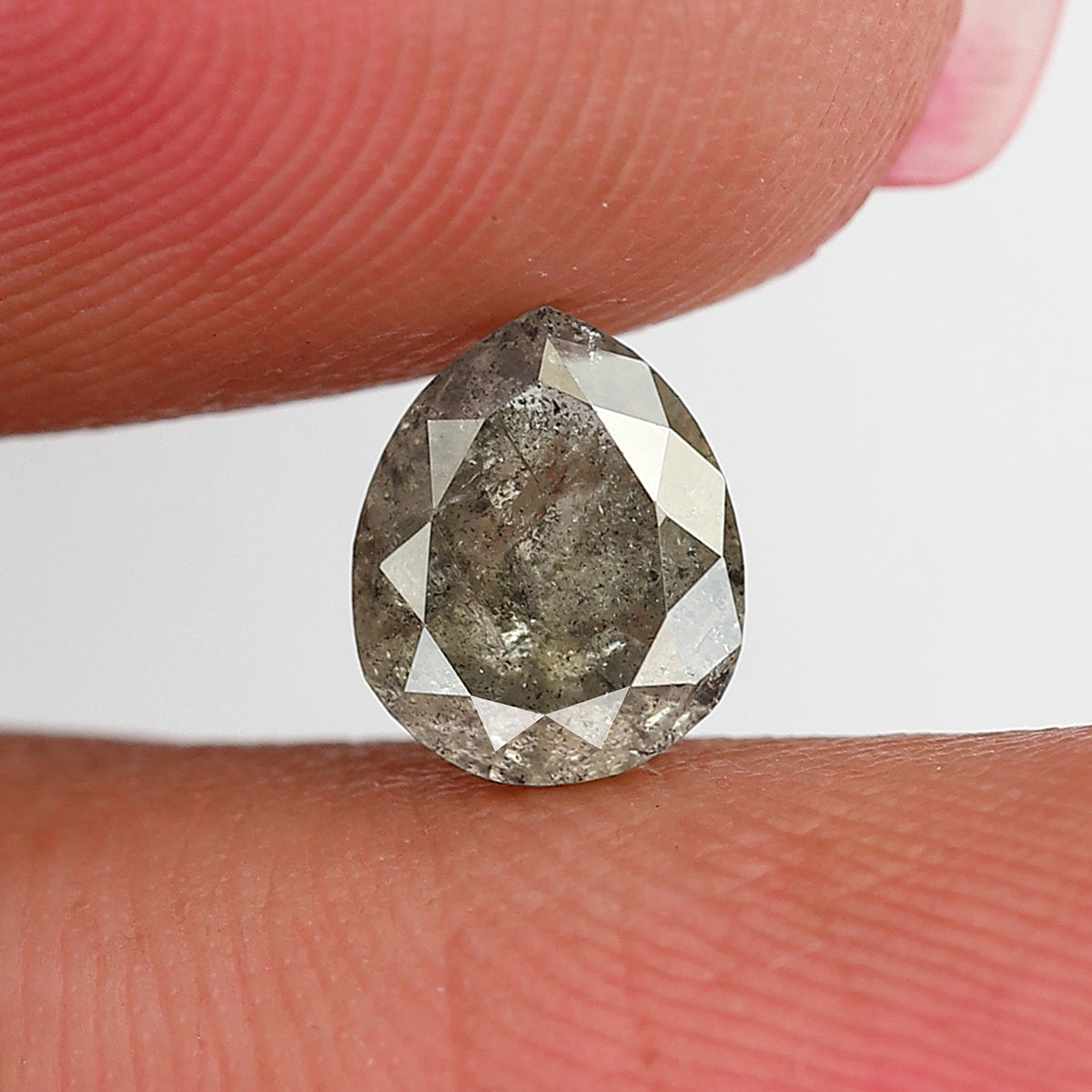 1.19 CT Pear shape Natural loose Grey Brownish color 6.90 MM salt and pepper Diamond