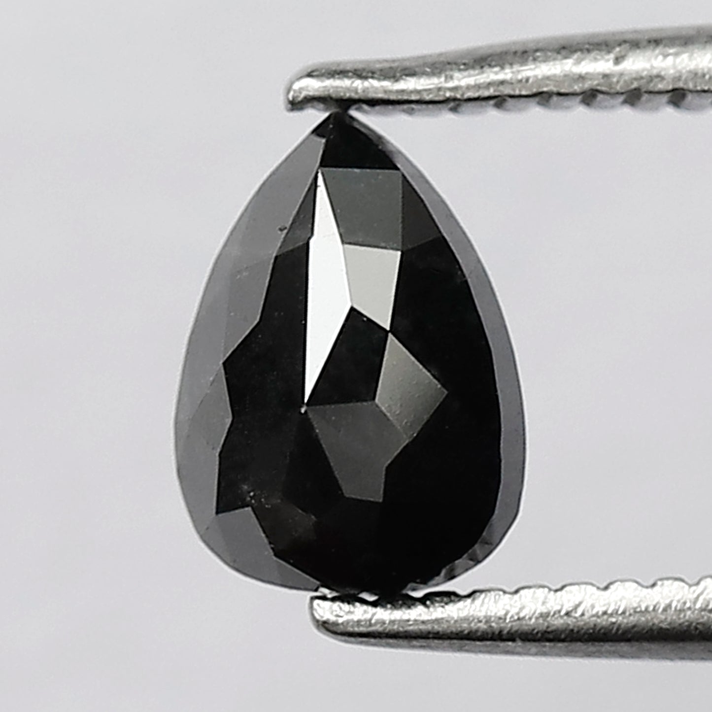 0.86 CT 6.8 MM Natural Black Rose Cut Pear Shape Natural Loose Diamond suitable for Engagement Rings, Promise Rings, and Pendants.