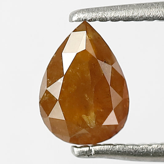 Natural 0.79 CT Pear Rustic Diamond, Ethically Sourced Brownish Yellow Ethical Diamond For Pear Diamond Ring