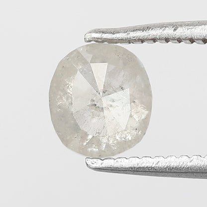 0.76 CT Oval shape Misty White color Natural loose 5.80 mm salt and pepper diamond