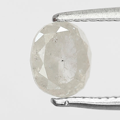 0.76 CT Oval shape Misty White color Natural loose 5.80 mm salt and pepper diamond