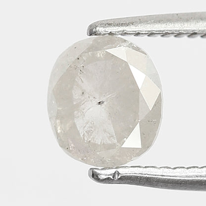 0.76 CT Oval shape Misty White color Natural loose 5.80 mm salt and pepper diamond