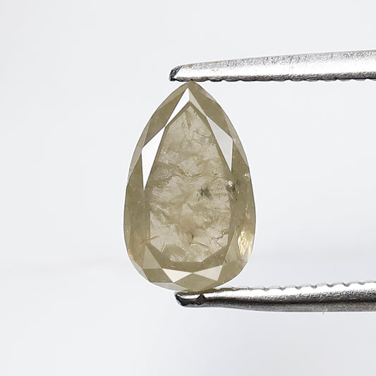 1.44 CT Pear Shape Natural Loose Diamond, Misty Yellow color salt and pepper Diamond, 8 mm pear shape diamond for making custom design ring