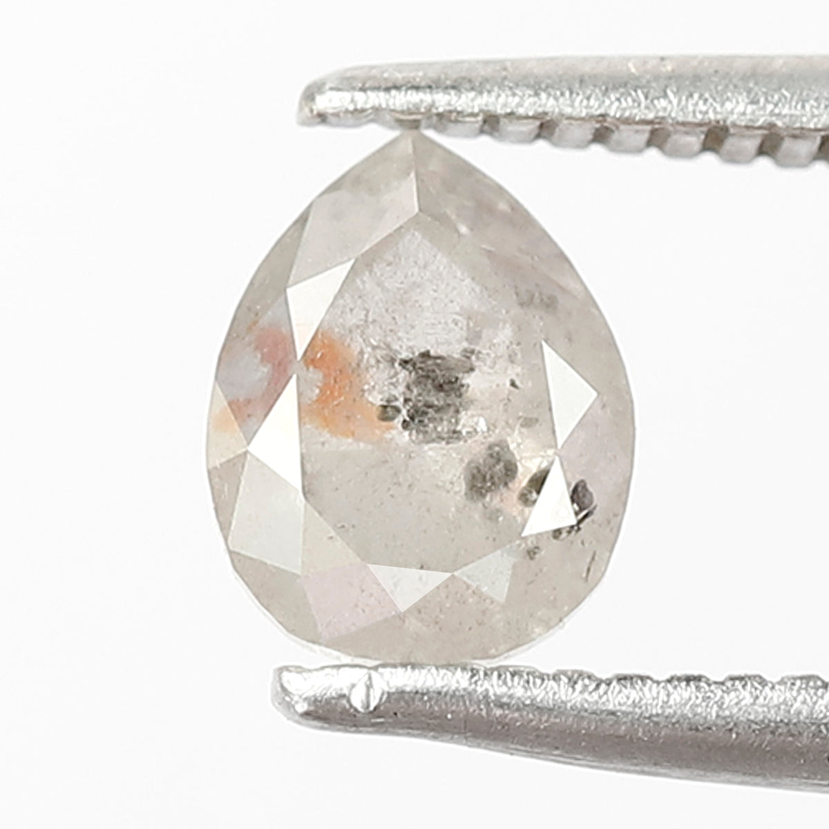 6 MM Natural Grey Brown color Salt and Pepper Diamond 0.79 CT Pear Loose Diamond For Make Diamond Ring
