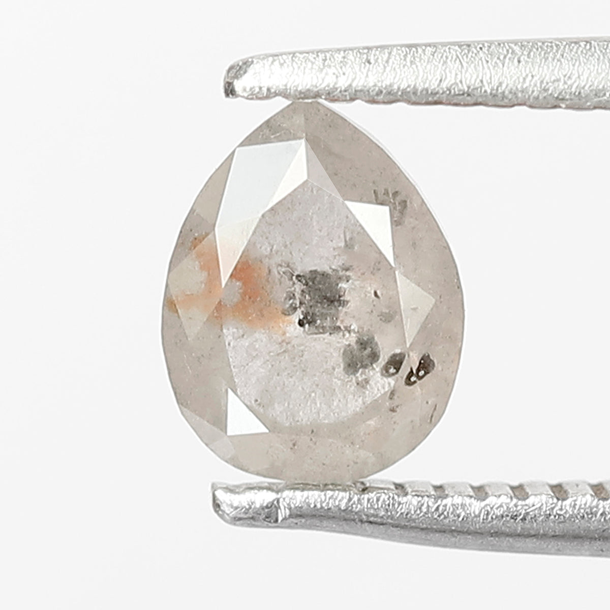 6 MM Natural Grey Brown color Salt and Pepper Diamond 0.79 CT Pear Loose Diamond For Make Diamond Ring