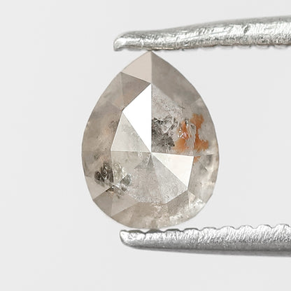 6 MM Natural Grey Brown color Salt and Pepper Diamond 0.79 CT Pear Loose Diamond For Make Diamond Ring