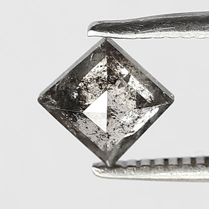 6 MM Natural Grey Brown color Salt and Pepper diamond 0.68 CT Geometric  Loose Diamond For Ring