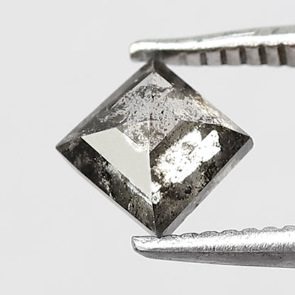 6 MM Natural Grey Brown color Salt and Pepper diamond 0.68 CT Geometric  Loose Diamond For Ring