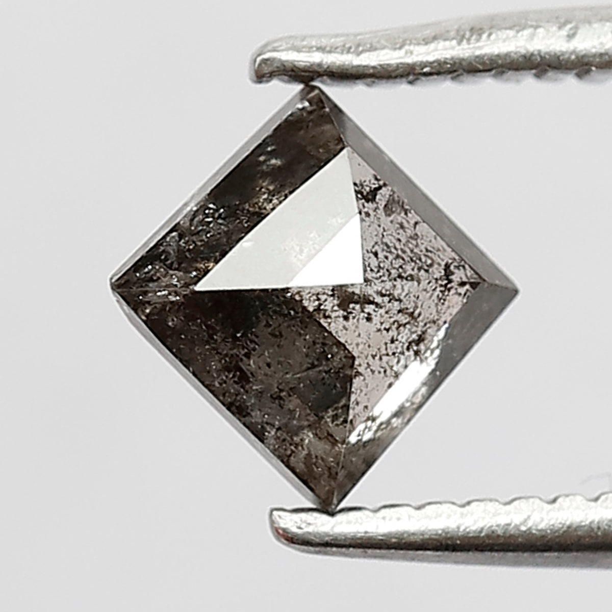 6 MM Natural Grey Brown color Salt and Pepper diamond 0.68 CT Geometric  Loose Diamond For Ring