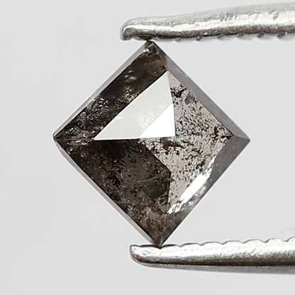 6 MM Natural Grey Brown color Salt and Pepper diamond 0.68 CT Geometric  Loose Diamond For Ring
