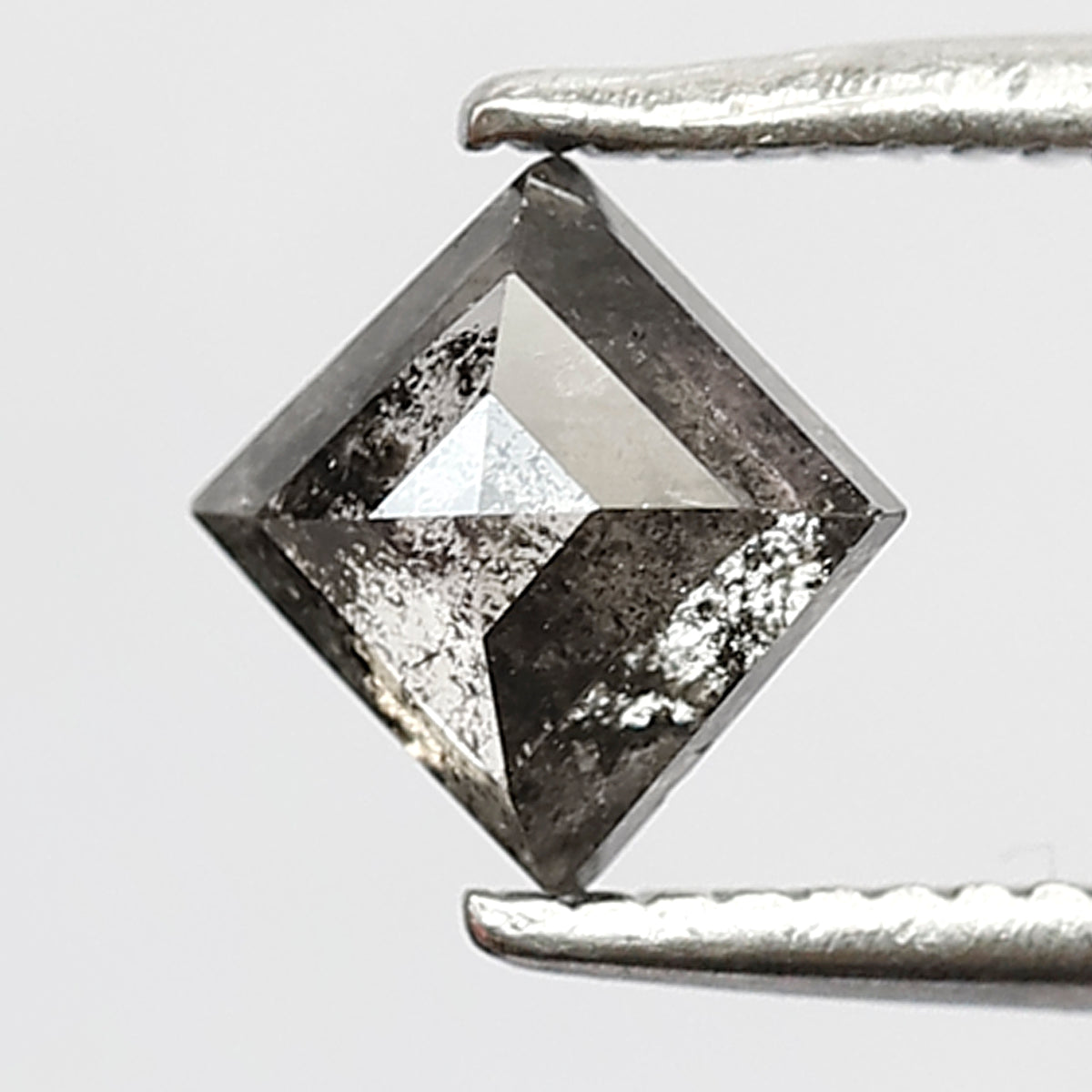 6 MM Natural Grey Brown color Salt and Pepper diamond 0.68 CT Geometric  Loose Diamond For Ring