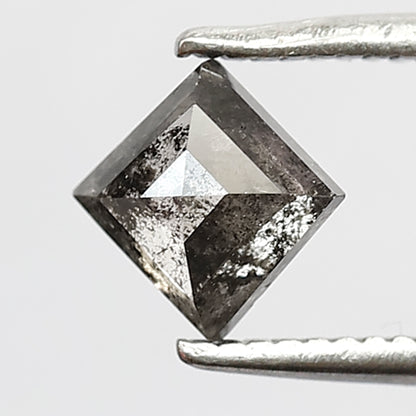 6 MM Natural Grey Brown color Salt and Pepper diamond 0.68 CT Geometric  Loose Diamond For Ring