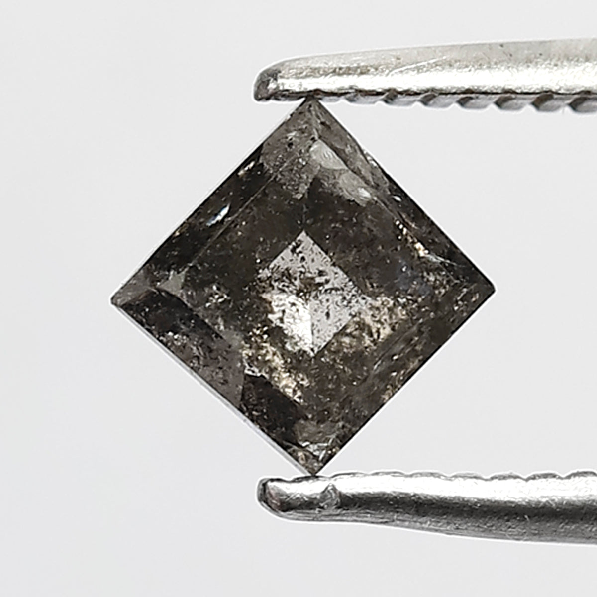 6 MM Natural Grey Brown color Salt and Pepper diamond 0.68 CT Geometric  Loose Diamond For Ring