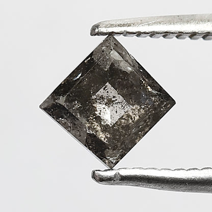 6 MM Natural Grey Brown color Salt and Pepper diamond 0.68 CT Geometric  Loose Diamond For Ring