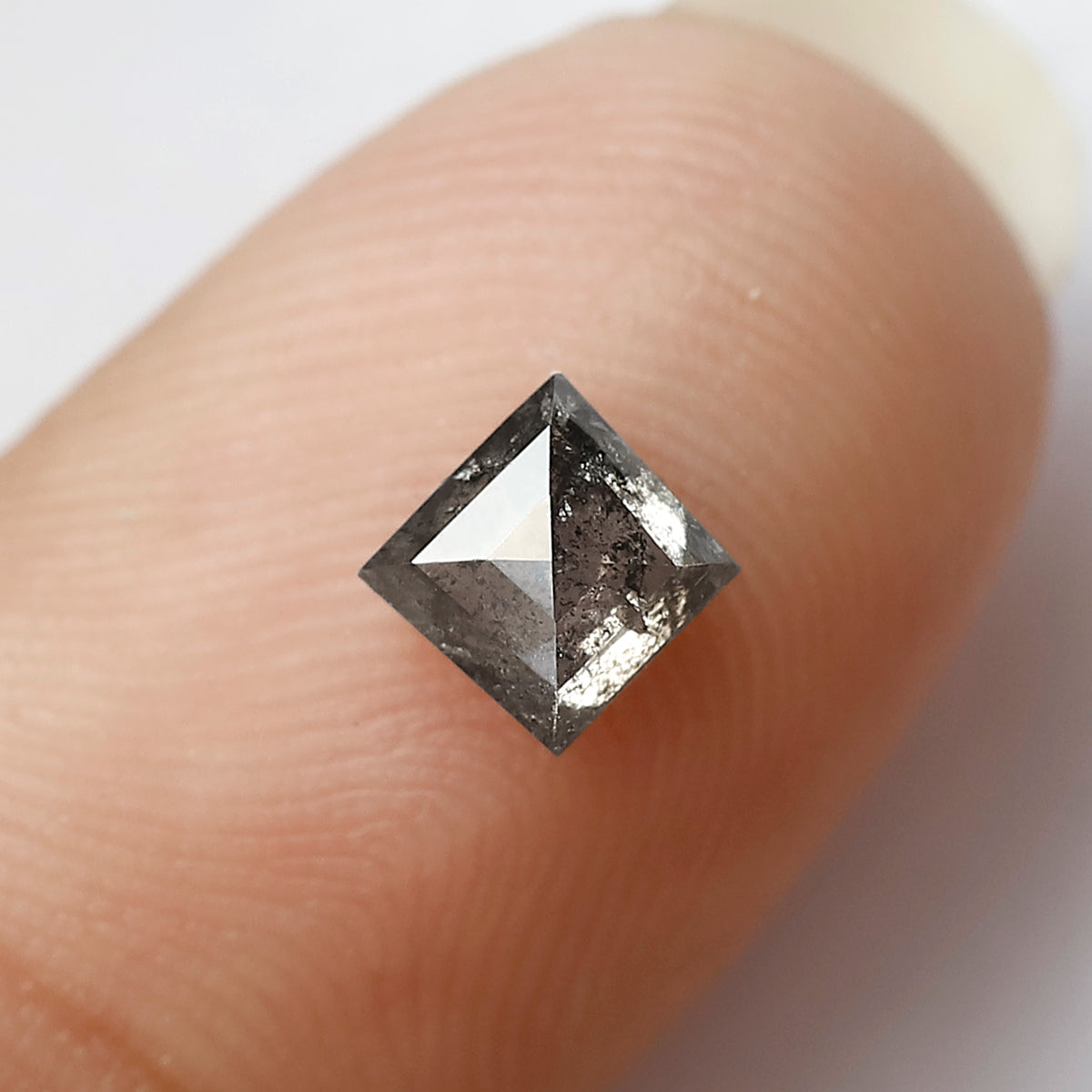 6 MM Natural Grey Brown color Salt and Pepper diamond 0.68 CT Geometric  Loose Diamond For Ring