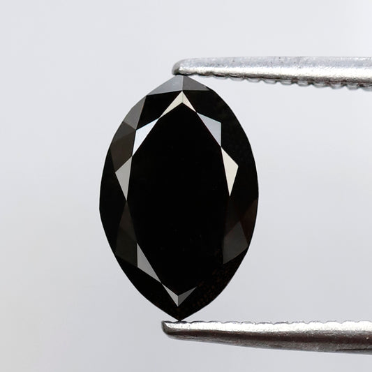 1.85 Ct Marquise Shape Black Diamond 9.40 mm, Natural Treated Conflict Free Loose Diamond for Bold Anniversary Ring