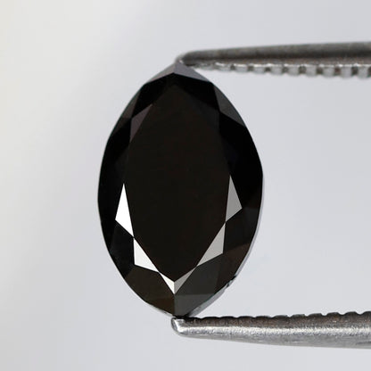 1.85 Ct Marquise Shape Black Diamond 9.40 mm, Natural Treated Conflict Free Loose Diamond for Bold Anniversary Ring