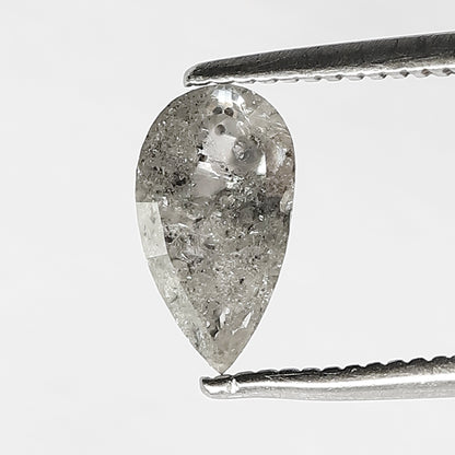 1 CT Elongated Pear Cut  Grey Color Back Diamond made for Rings