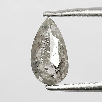 1 CT Elongated Pear Cut  Grey Color Back Diamond made for Rings