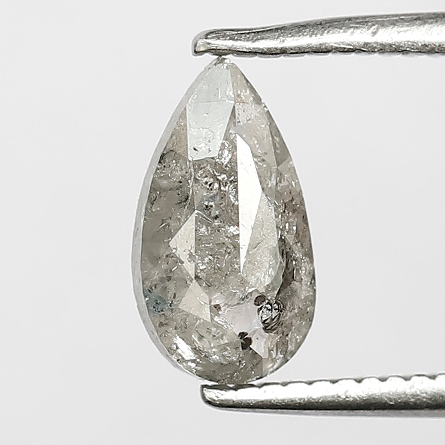 1 CT Elongated Pear Cut  Grey Color Back Diamond made for Rings