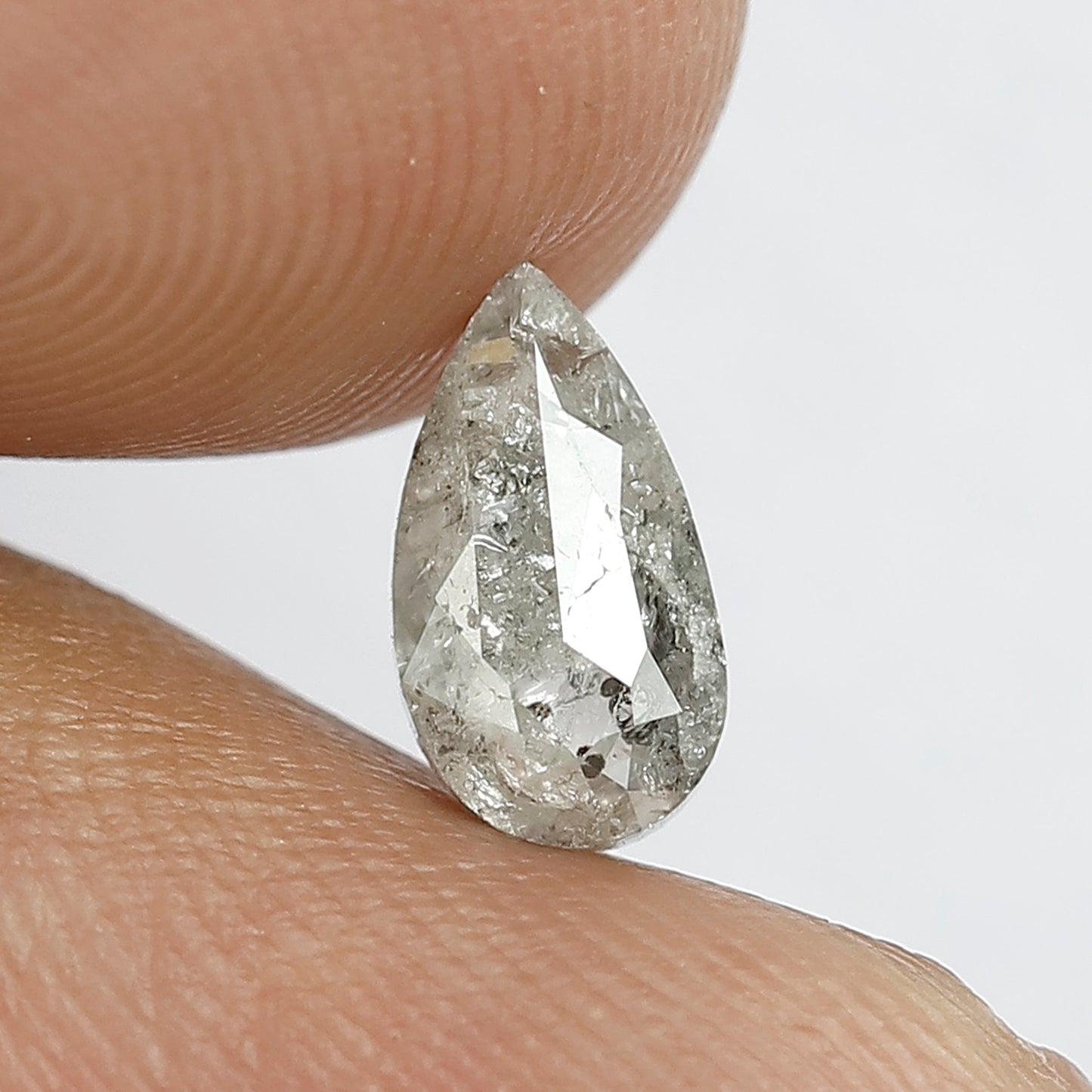 1 CT Elongated Pear Cut  Grey Color Back Diamond made for Rings