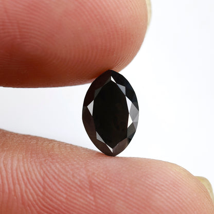 1.85 Ct Marquise Shape Black Diamond 9.40 mm, Natural Treated Conflict Free Loose Diamond for Bold Anniversary Ring