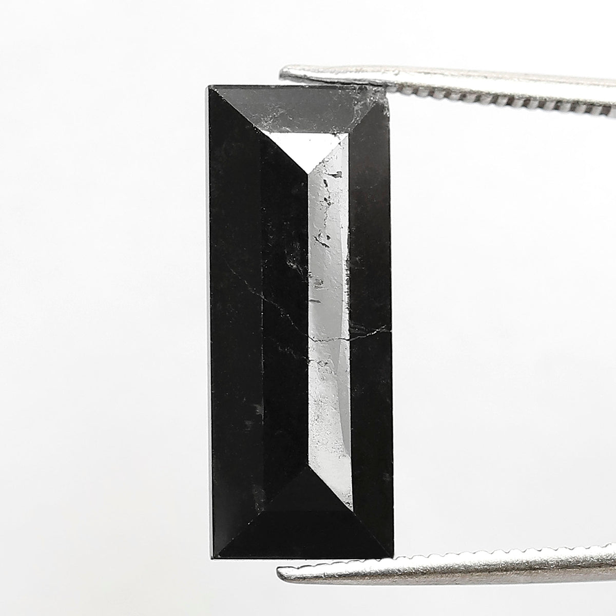 Black Baguette Diamond: 6.34 CT Natural Opaque AAA Quality (18.90mm)